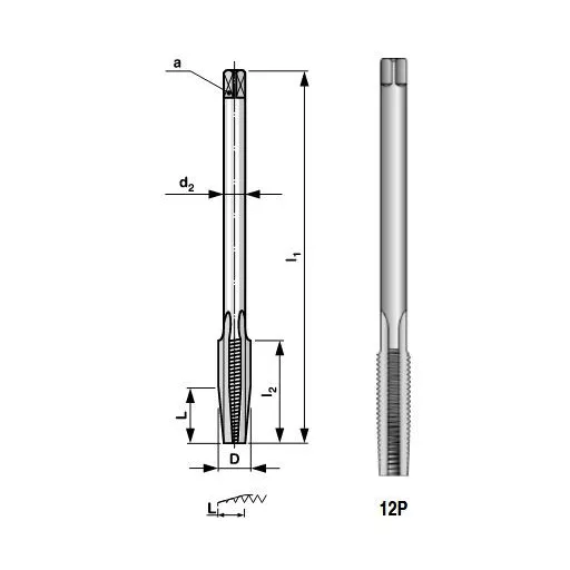 M.fúró HAMF-H M-  3,5x0,60 L=  80mm EH HssG Anyamenetfúró CZTools (CSN223074) HOSSZÚ SZÁRÚ!!