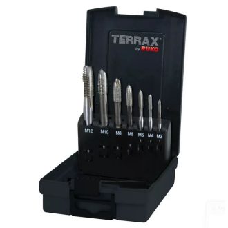   RUKO menetfúró készlet M3-12 - TERRAX, GÉPI, EGYENES HORNYÚ GYORSACÉL 
DIN371/376