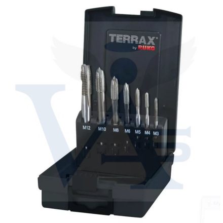 RUKO menetfúró készlet M3-12 - TERRAX, GÉPI, EGYENES HORNYÚ GYORSACÉL 
DIN371/376
