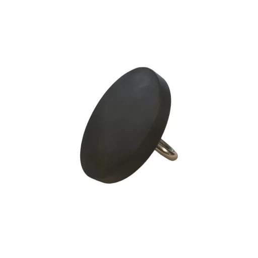 Mágnes gumi-bevonatos korong alak D43mm - Fekete, menetes kampóval (erős neodímium, max.tartóerő 10kg!)
