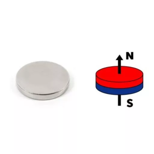 Mágnes korong alak D20x  1mm - Ezüst (neodímium)