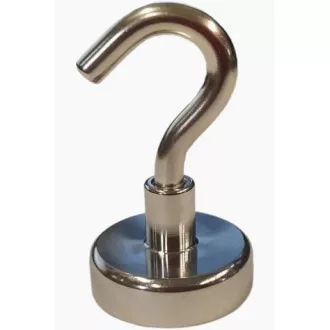   Mágnes kör alakú kampós D42mm - Ezüst, 72kg tartóerő! (erős neodímium)