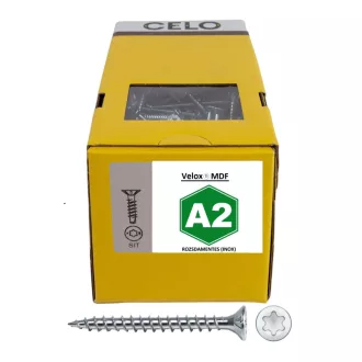   CELO faforgácslap-csavar-A2 3,0x  30 Velox®Sit® - Süllyesztett fejű, Rozsdamentes