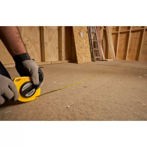 STANLEY mérőszalag 20,0fm/9,5mm ACÉL - Zárt földmérő, SÁRGA-FEKETE (0-34-105)