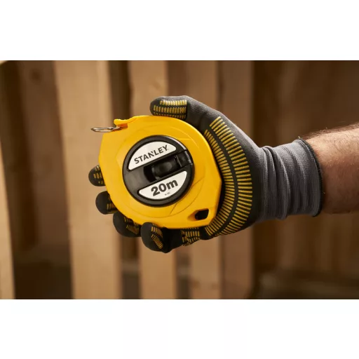 STANLEY mérőszalag 20,0fm/9,5mm ACÉL - Zárt földmérő, SÁRGA-FEKETE (0-34-105)