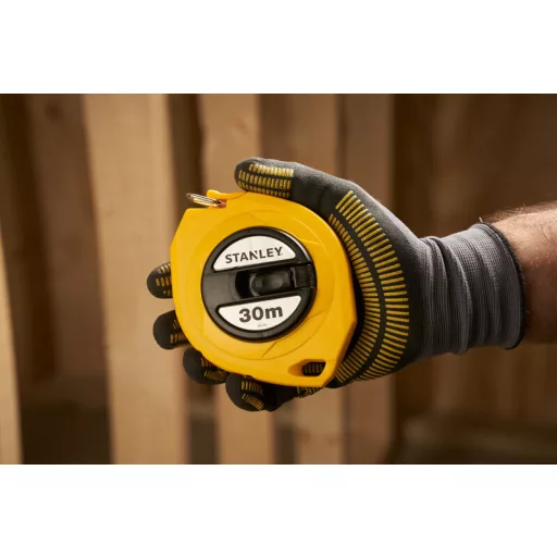 STANLEY mérőszalag 30,0fm/10mm ACÉL - Zárt földmérő, SÁRGA-FEKETE (0-34-108)