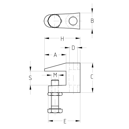 MÜPRO csavaros szorítókapocs M-8  - 3-18mm HORGANYZOTT