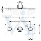 MÜPRO M-10 alaplap 80x30x3mm  - Ráheggesztett hatlapú anyával