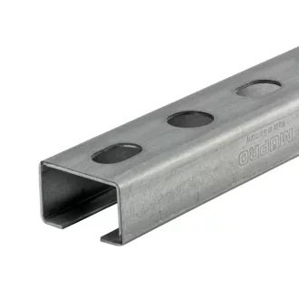   MÜPRO rendszersín 38/24/2000mm MPC - horg.(Zn) perforált (2,43kg/szál) VTSZ:72166110