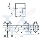 MÜPRO rendszersín 38/24/2000mm MPC - horg.(Zn) perforált (2,43kg/szál) VTSZ:72166110