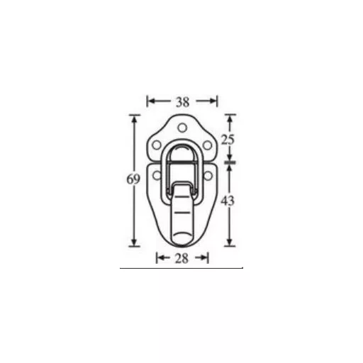 Békazár   69x38mm nikkelezett - ADAM HALL (4,2mm furattal)
