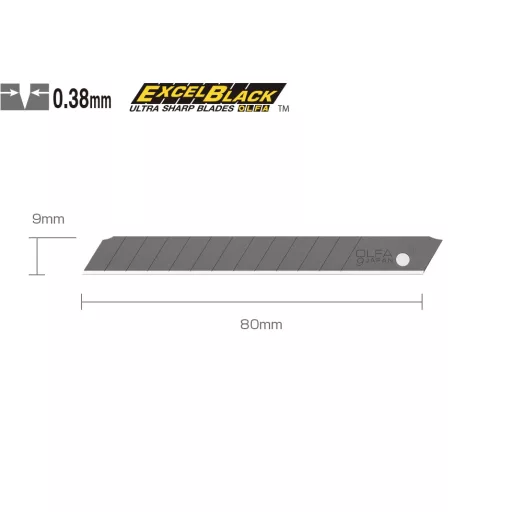 OLFA pvc vágó tartalék penge ASBB-10  - 9mm FEKETE 10db/csom
