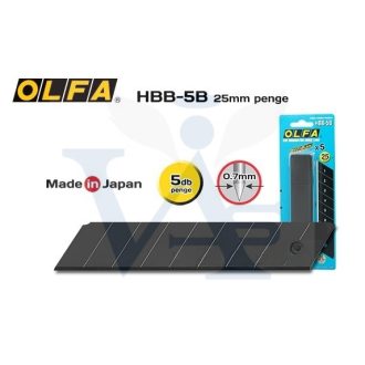   OLFA pvc vágó tartalék penge HBB-5B  - 25mm Tördelhető FEKETE