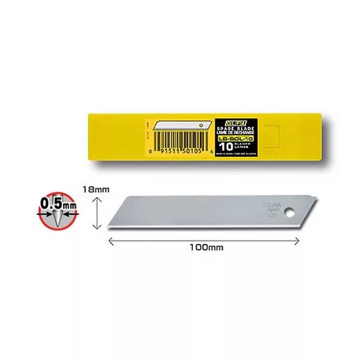 OLFA pvc vágó tartalék penge LB-10  - 18mm  SÁRGA 10db/csom