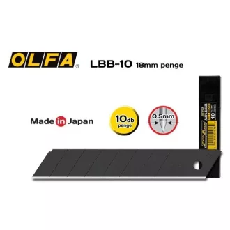   OLFA pvc vágó tartalék penge LBB-10  - 18mm FEKETE 10db/csomag