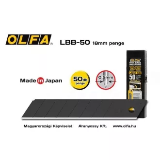   OLFA pvc vágó tartalék penge LBB-50  - 18mm FEKETE 50db/csom