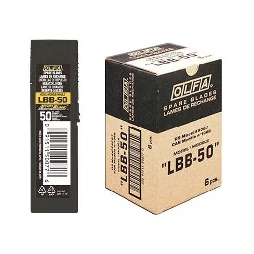 OLFA pvc vágó tartalék penge LBB-50  - 18mm FEKETE 50db/csom