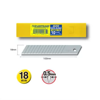  OLFA pvc vágó tartalék penge LBD-10  - 18mm SÁRGA sűrűtördelésű! 10db/csom