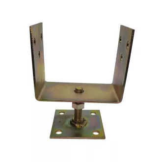   Oszloptartó állítható Talpas 150mm - SÁRGA passzivált magasságban állítható (150x120x85mm)