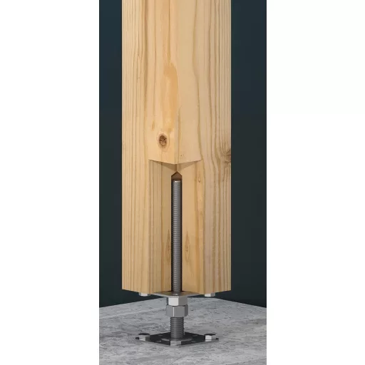 Oszloptartó állítható Talpas-I-alak   80mm - Magasságban állítható M16x100mm (  80x  80) lefúrható