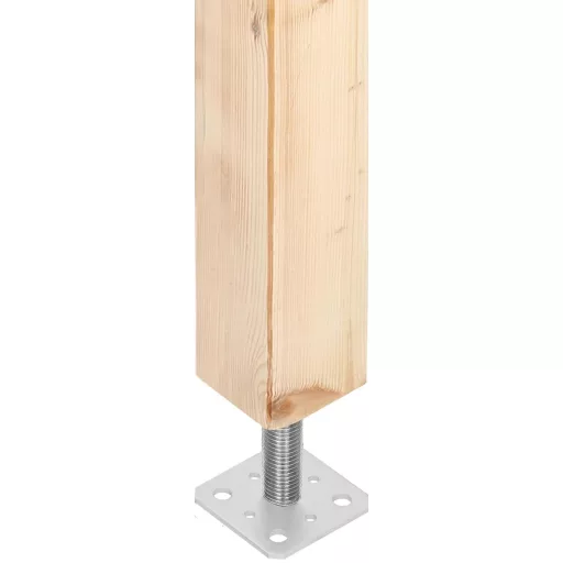 Oszloptartó állítható Talpas-I-alak   80mm - Magasságban állítható M16x100mm (  80x  80) lefúrható