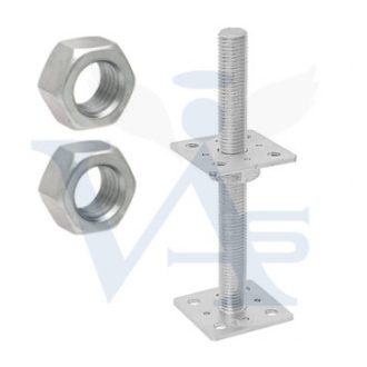   Oszloptartó állítható Talpas-I-alak   80mm - Magasságban állítható M16x160mm (  80x  80) lefúrható