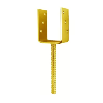   Oszloptartó Betonozható 100mm - SÁRGA passzivált (100x75mm) 