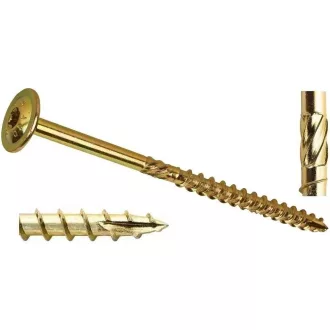   Ácsszerkezeti csavar, lapos peremes fejjel   8x300mm -  Tx40, SÁRGA Horganyzott