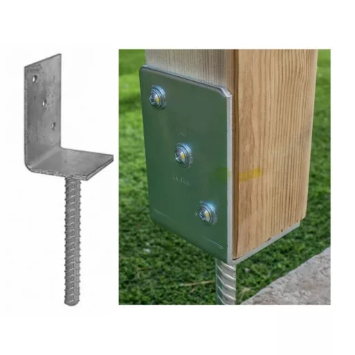 Oszloptartó Betonozható-L-alak 100mm - TÜZI-horganyzott (100x60mm)