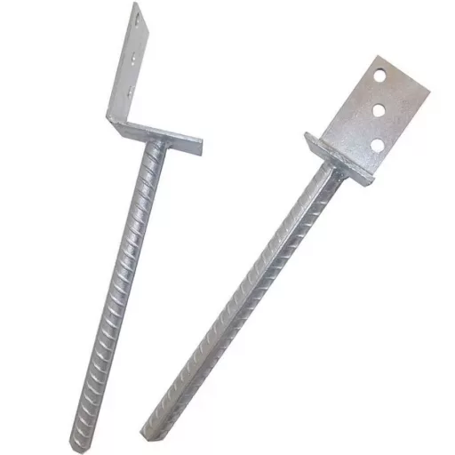 Oszloptartó Betonozható-L-alak 120mm - TÜZI-horganyzott (120x60mm)  