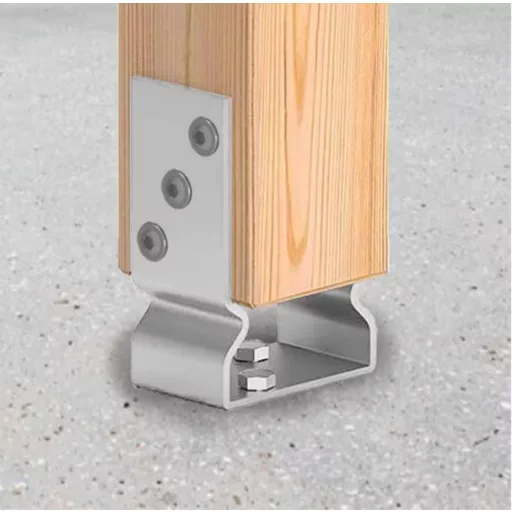 Oszloptartó Csavarozható 120mm - Emelt kivitel TÜZI horganyzott (120x120mm)