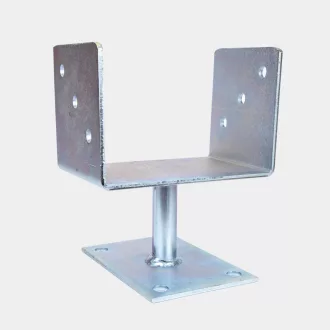   Oszloptartó Talpas Lefúrható 120mm - TÜZI-horganyzott, FIX (120x120x120mm)