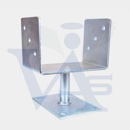 Oszloptartó Talpas Lefúrható 120mm - TÜZI-horganyzott, FIX (120x120x120mm)