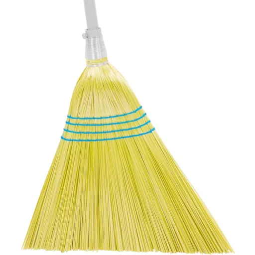 Műanyag seprő 35cm FÉm nyél 150cm FERDE fej (sárga) MAGIC-HOME (huzagolt nyakrész)