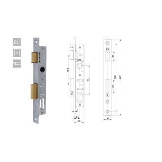   Portálzár 30-[] Nyelves 1203 OVÁL Betéttel 30mm - ANBO (27x27mm betét)