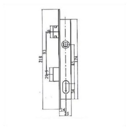 Portálzár 30-[] Nyelves 15/85/22 OVÁL 25mm - JYB (Betét nélkül) N°7704
