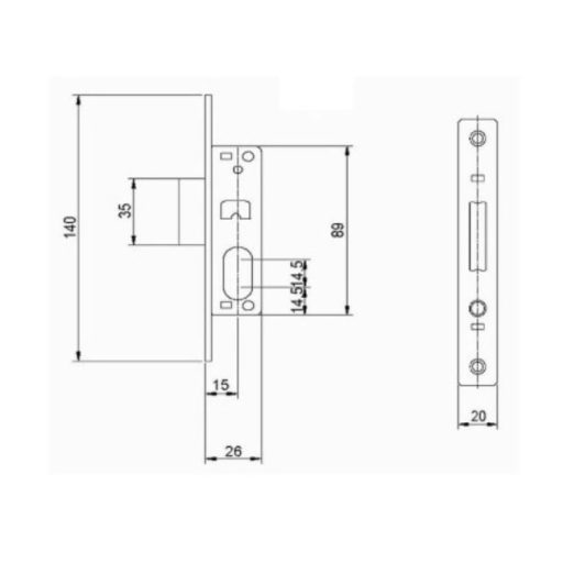 Portálzár 30-[] Nyelves 15/22-C 40mm - JYB OVÁL RETESZZÁR  N°2225