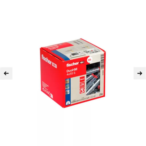 FISCHER üreges fémdűbel-DuoHM   5x55mm - PZ meghajtás, D-fejű csavarral, Minősített (molly, szerszám nélküli használathoz!)