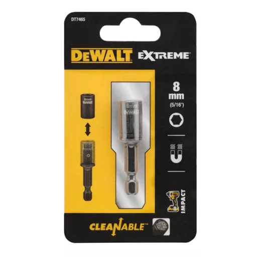 DEWALT gépi bit-fej   8,0x  50mm DT7465-QZ - MÁGNESES Hatszög (fekete edzett acél, tisztítható)