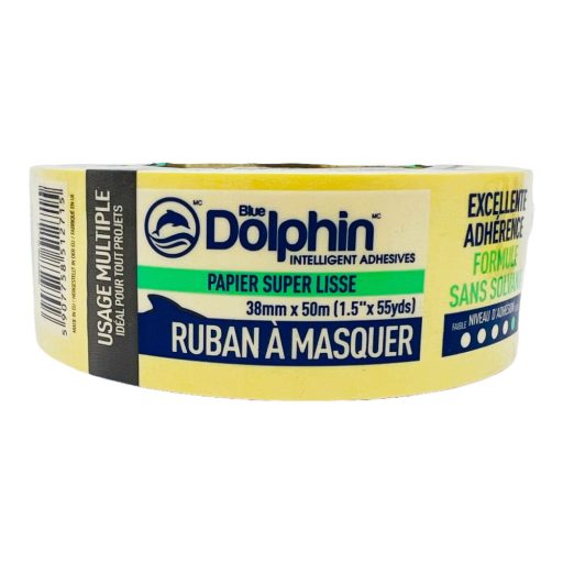 BLUE DOLPHIN ragasztószalag PAPÍR 38mm/50,0fm - SÁRGA (festő-maszkoló)