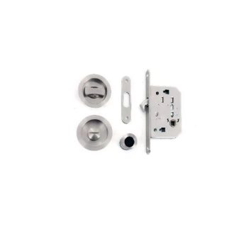   Bevésőzár kampós TOLÓKAPU ANBO 100/50mm  - K48 Csapdás + GOMB készlet SZATÉN NIKKEL