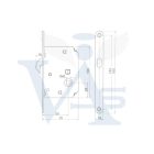 Bevésőzár kampós TOLÓKAPU ANBO 100/50mm  - K48 Csapdás + GOMB készlet SZATÉN NIKKEL