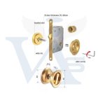 Bevésőzár kampós TOLÓKAPU ANBO 100/50mm  - K48 Csapdás + GOMB készlet SZATÉN NIKKEL