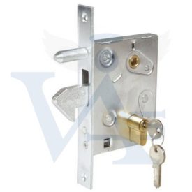   Bevésőzár kampós TOLÓKAPU IBFM art.447   100/72mm  - Csapdás + vezető csap ! Betéttel !