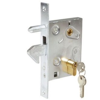   Bevésőzár kampós TOLÓKAPU IBFM art.447   100/72mm  - Csapdás + vezető csap ! Betéttel !