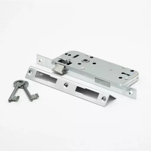 Bevésőzár N°3410-F 45/90 Sárga Doboz DOSE - EURO ELZETT Fogazott kulcs (2db!), Kerek Előlap!