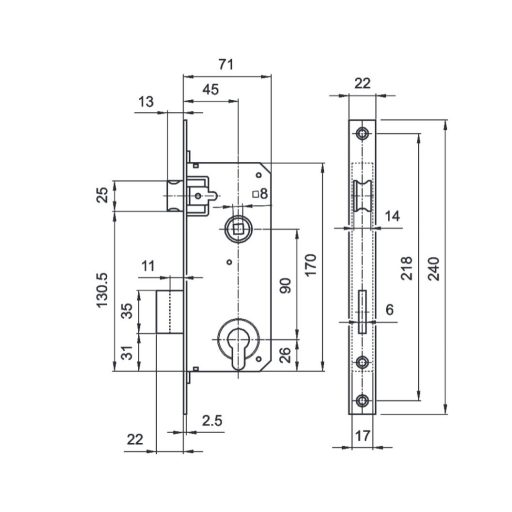 Bevésőzár N°3420-C BEVÉSŐZÁR  - EURO ELZETT