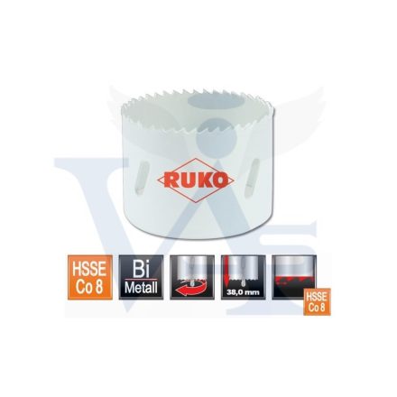 RUKO körkivágó-Co8   14mm Cobalt-8,0% Fémhez HssE (cobalt, befogó: A1, A4, A5) AKCIÓ!