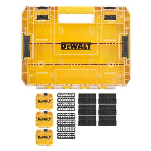 DEWALT Bitfej tárolószertiment doboz DT70804-QZ - TOUGH CASE+ (Nagy méretű + kis tartozékos tárolók)