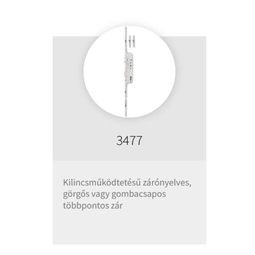 Bevésőzár többpontos N°3477/H ELZETT  - EURO ELZETT hosszúkás csapos